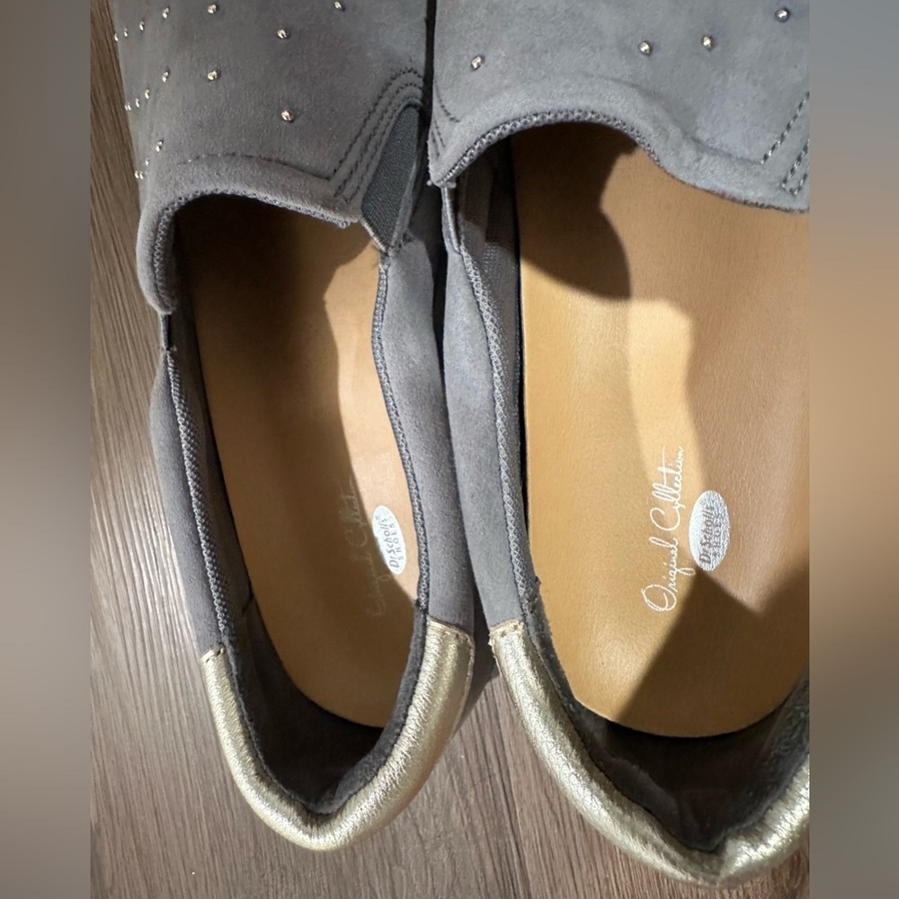 Dr. Scholl's Women's Gray/Gold Studded Slip-On Flats US 11 M - Picture 11 of 13